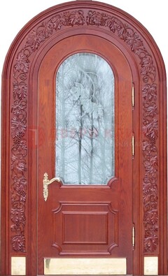 Толстая металлическая арочная дверь со стеклом ДА-20 в Перми
