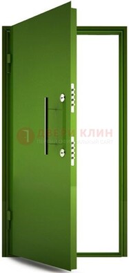 Зеленая металлическая бронированная дверь ДБ-8 в Перми