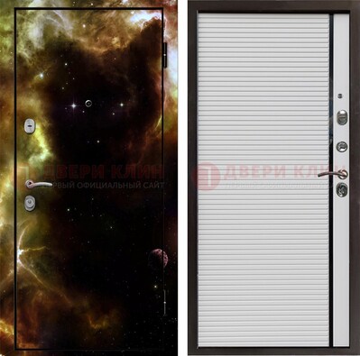 Стальная дверь с фотопечатью космоса ДФ-14 в Перми