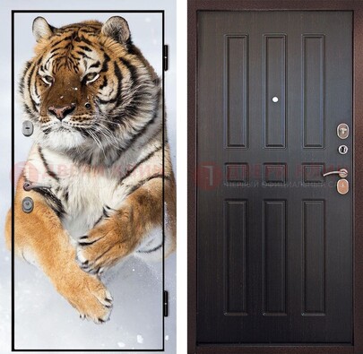 Металлическая дверь с фотопечатью тигра ДФ-1 в Перми