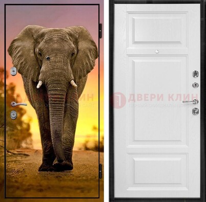 Металлическая дверь с фотопечатью слона ДФ-30 в Перми
