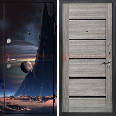 Стальная дверь с фотопечатью космоса ДФ-49 в Перми