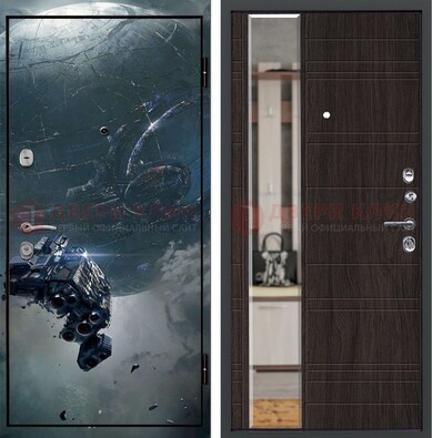 Железная дверь с фотопечатью космической фантастики ДФ-51 в Перми