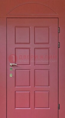 Красная стальная дверь с верхней фрамугой ДФГ-13 в Перми