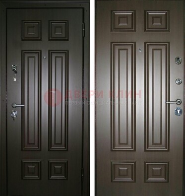 Темная металлическая дверь с МДФ ДМ-136 в квартиру в Перми