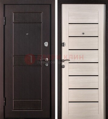 Темная стальная дверь с МДФ ДМ-147 для улицы в Перми