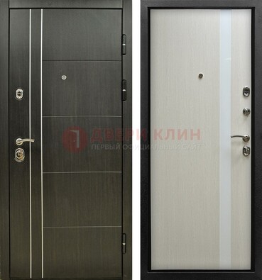 Морозостойкая темная металлическая дверь с МДФ ДМ-164 в Перми