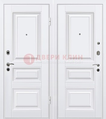 Белая металлическая дверь с МДФ ДМ-179 в Перми