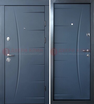 Серая входная дверь с фигурной фрезеровкой МДФ ДМ-213 в Перми