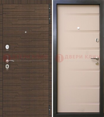 Коричневая  железная дверь c фрезерованной МДФ ДМ-248 в Перми