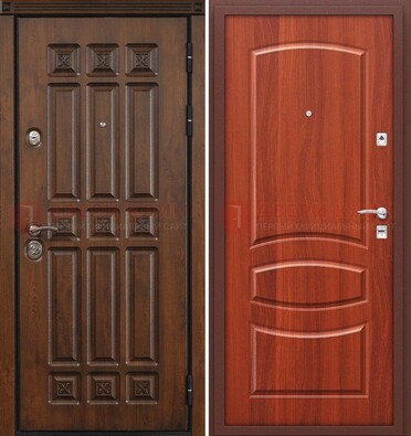 Темная металлическая дверь с МДФ и узором ДМ-364 в Перми