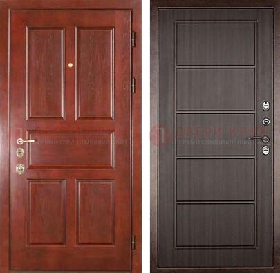 Красная металлическая дверь с МДФ в квартиру ДМ-387 в Перми