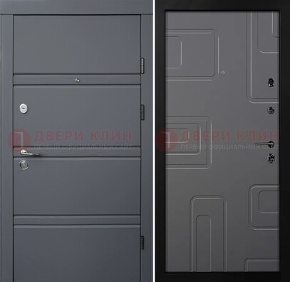 Серая металлическая дверь с МДФ в квартиру ДМ-485 в Перми
