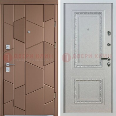 Квартирная стальная дверь с разными панелями МДФ ДМ-496 в Перми