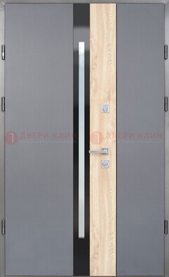 Полуторная металлическая дверь с МДФ ДМ-503 в Перми
