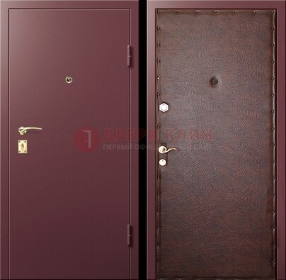 Бордовая железная дверь с нитроэмалью ДН-1 в Перми