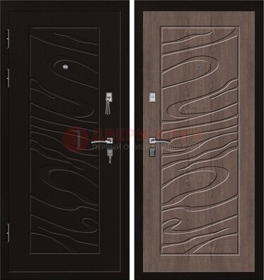 Темная железная дверь с порошковым окрасом ДП-127 в Перми