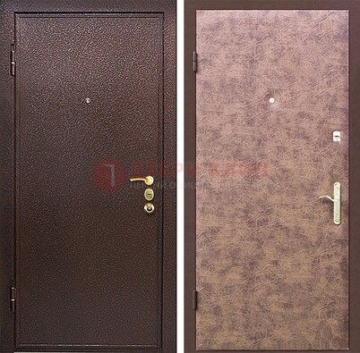 Коричневая входная дверь с порошковым покрытием ДП-147 в Перми