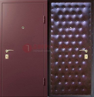 Бордовая железная дверь с порошковым напылением ДП-177 в Перми