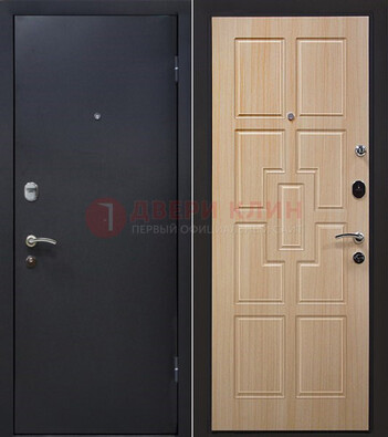 Черная железная дверь с порошковым покрытием ДП-187 в Перми
