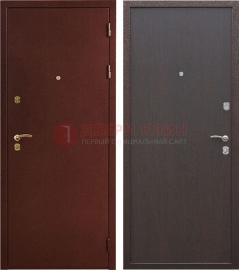 Бордовая входная дверь с порошковым покрытием ДП-201 в Перми