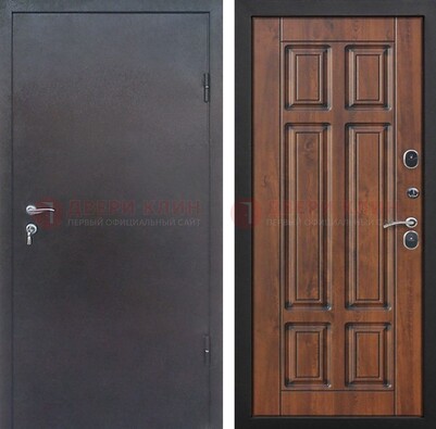 Темная входная дверь с порошковым покрытием с МДФ панелью ДП-235 в Перми