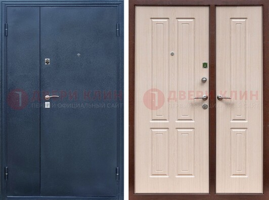Двустворчатая стальная дверь с порошковым напылением и МДФ ДП-239 в Перми