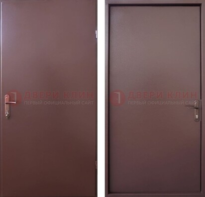 Коричневая железная дверь с порошковым покрытием и МДФ ДП-252 в Перми