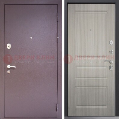 Темная стальная дверь с порошковым окрасом и МДФ ДП-310 в Перми