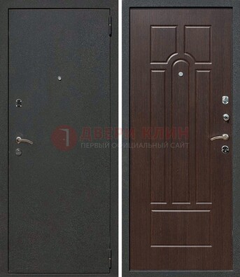 Черная металлическая дверь с порошковым окрасом ДП-47 в Перми