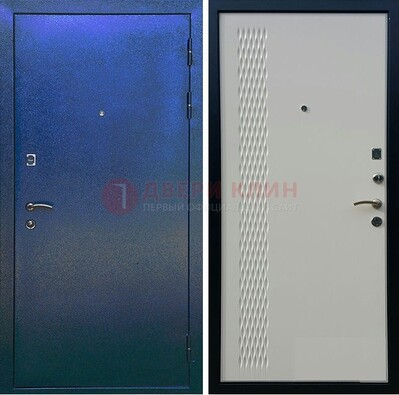 Синяя железная дверь с порошковым напылением ДП-49 в Перми