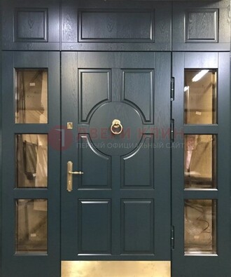 Стальная парадная дверь ДПР-64 со стеклопакетом в Перми