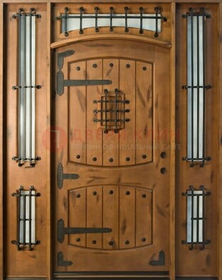 Парадная дверь с коваными элементами ДПР-68 в коттедж в Перми