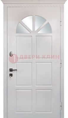 Светлая железная дверь со стеклом ДС-29 в Перми