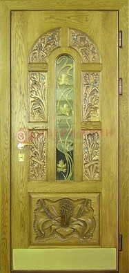 Металлическая дверь со стеклом и ковкой ДСК-90 в гостиницу в Перми