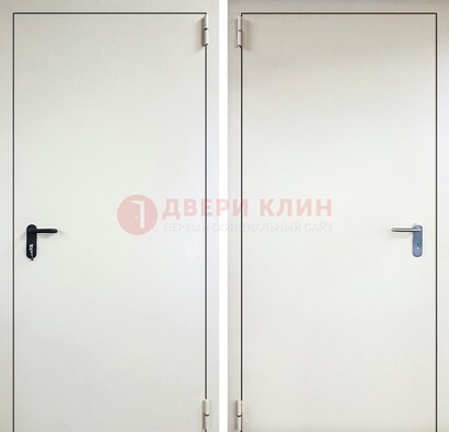 Белая железная противопожарная дверь ДТ-16 в Перми