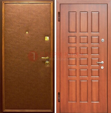 Коричневая входная дверь с винилискожей ДВ-16 в Перми