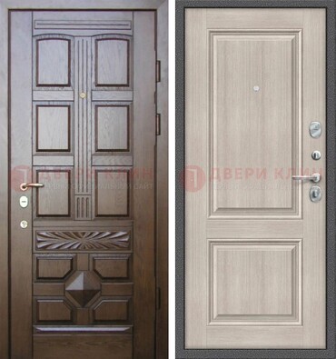 Коричневая металлическая дверь с виноритом ДВТ-223 в Перми