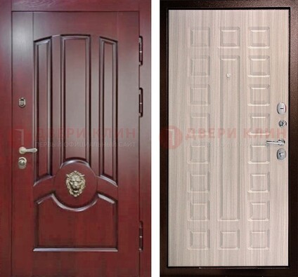 Темно-красная входная дверь с виноритом ДВТ-234 в Перми