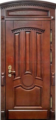 Темная стальная дверь с виноритом и фрамугой ДВТ-238 в Перми