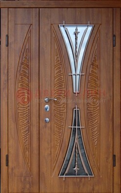 Входная классическая дверь с терморазрывом и коричневым МДФ ДВТ-76 в Перми