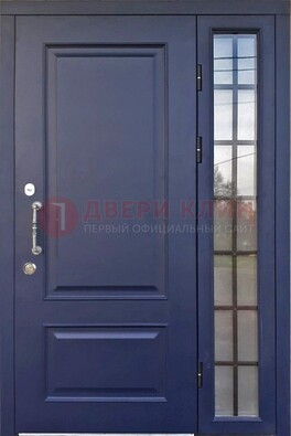 Синяя дверь с виноритом и стеклянными вставками  ДВТ-79 в Перми